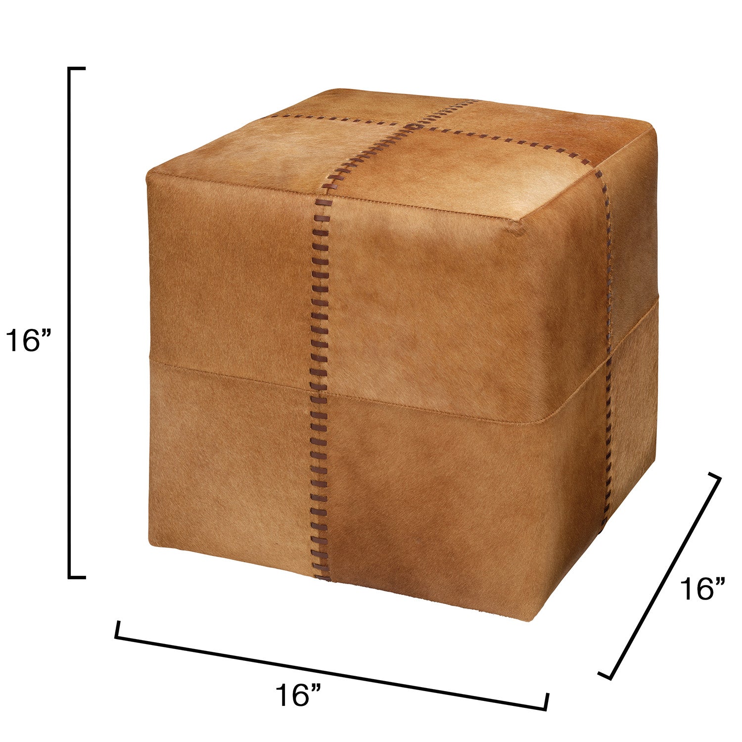 Jamie Young Small Saddle Hide Ottoman