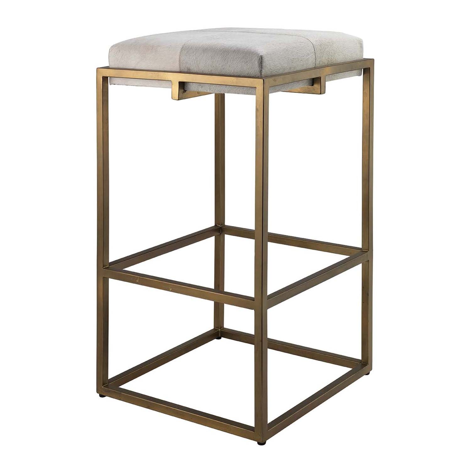 Jamie Young Shelby Antique Brass Bar Stool