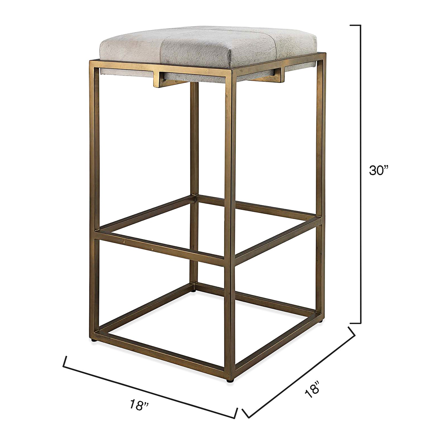 Jamie Young Shelby Antique Brass Bar Stool