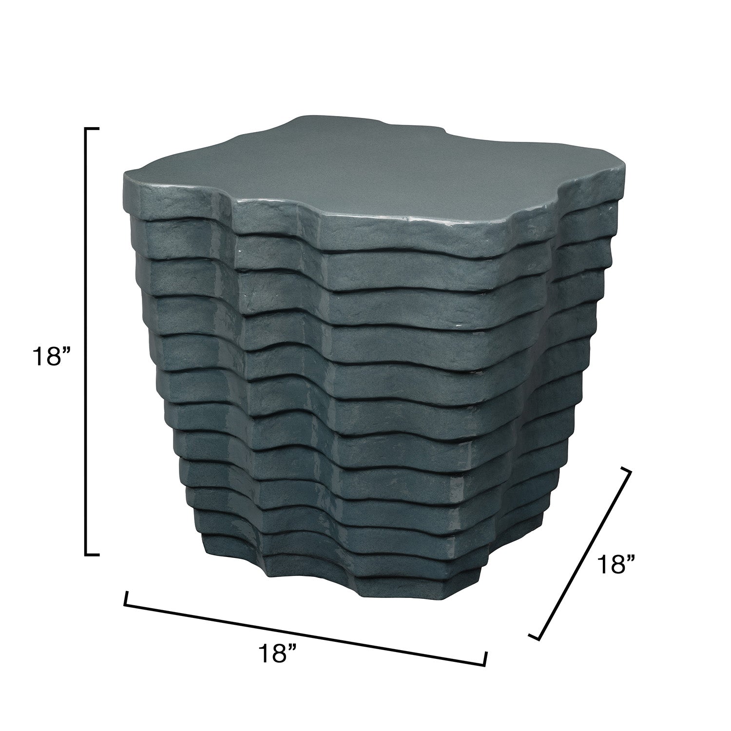 Jamie Young Strata Slate Blue Side Table