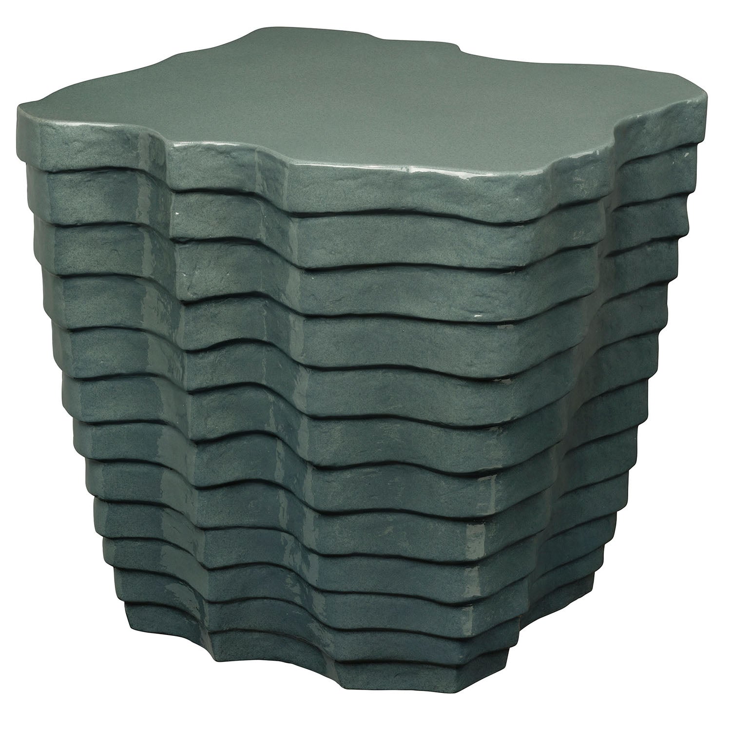 Jamie Young Strata Slate Blue Side Table