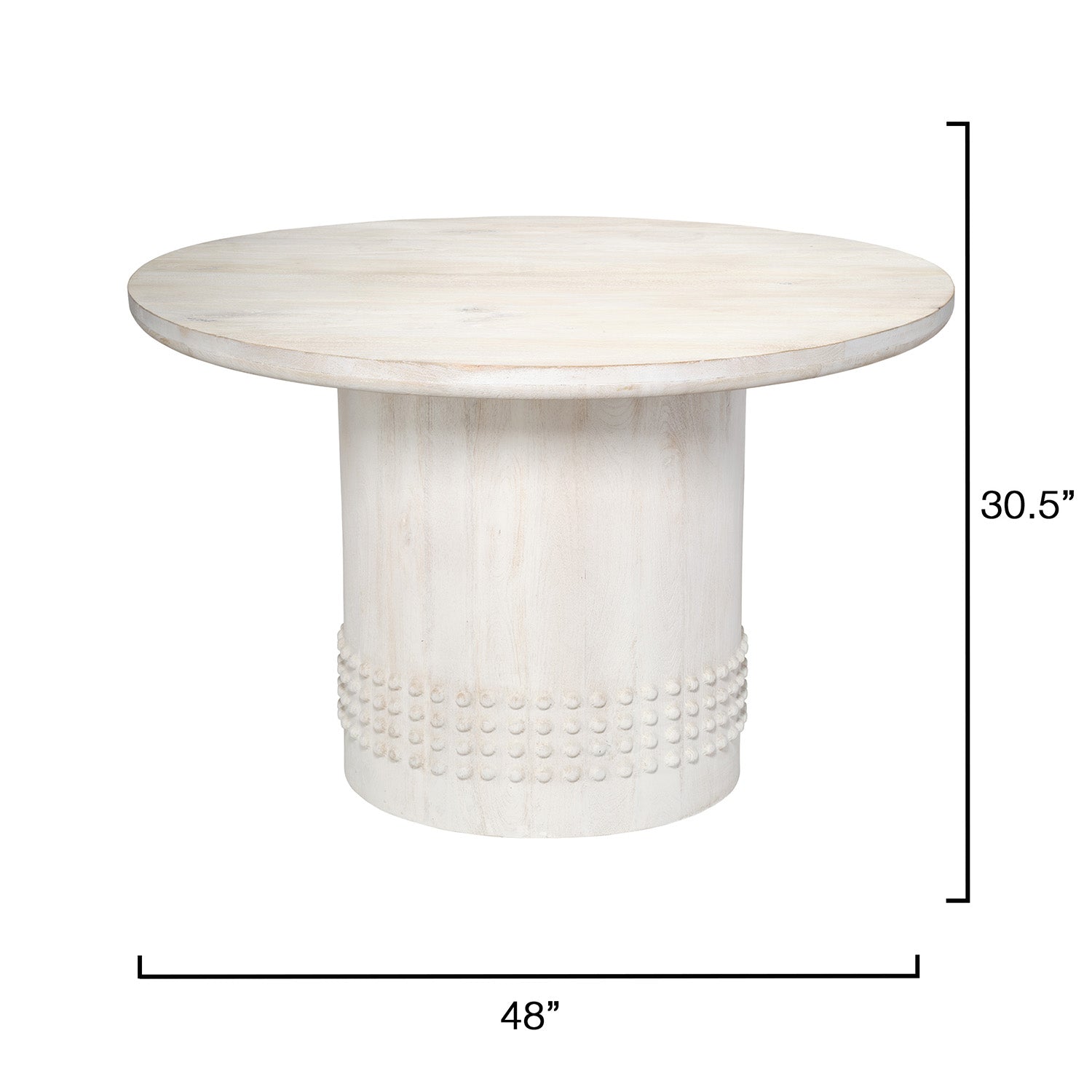 Jamie Young Studded White Washed Bistro Dining Table