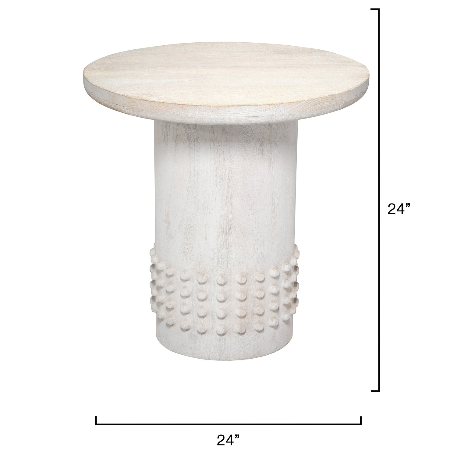 Jamie Young Studded White Washed Side Table