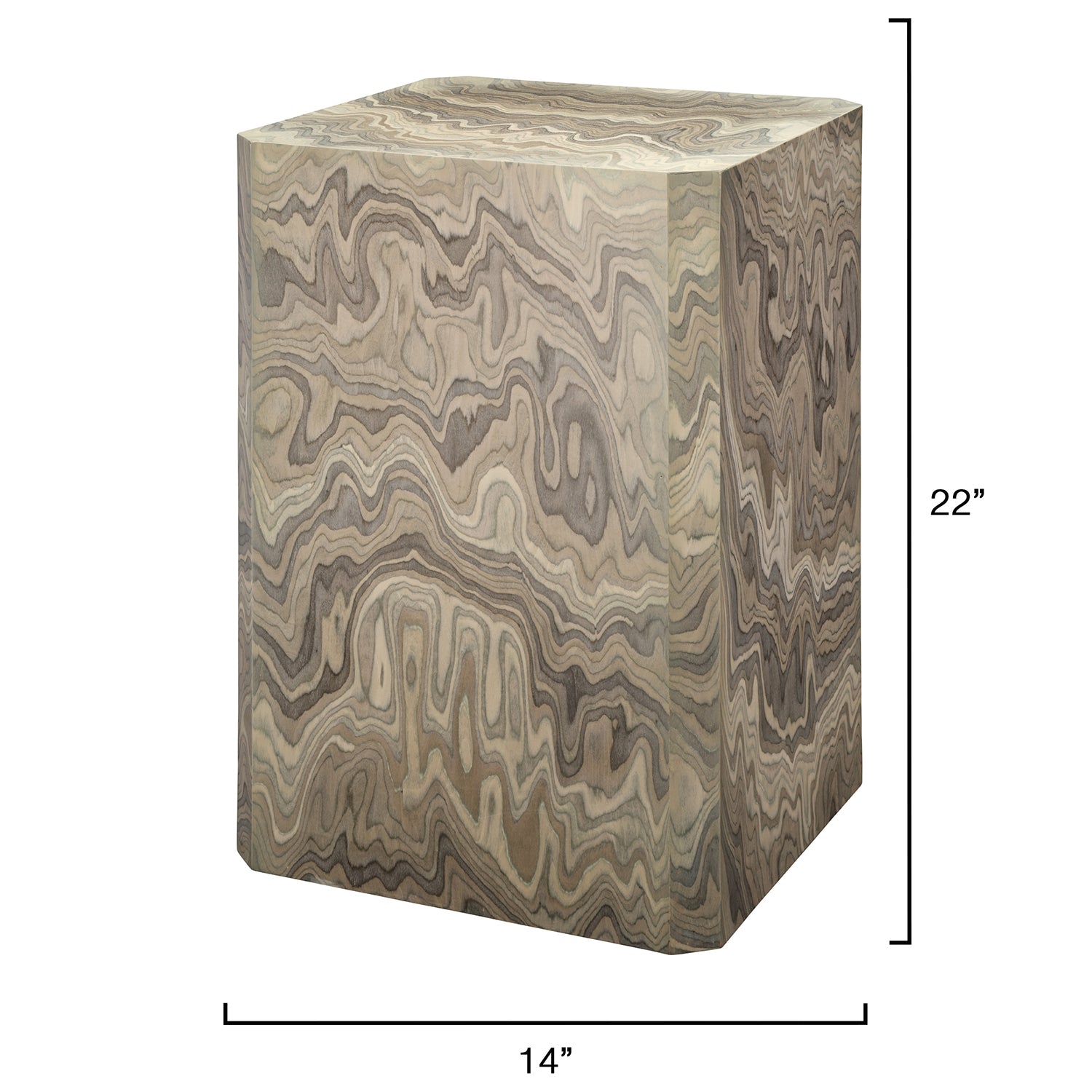 Jamie Young Vale Sand Grey Veneer Side Table