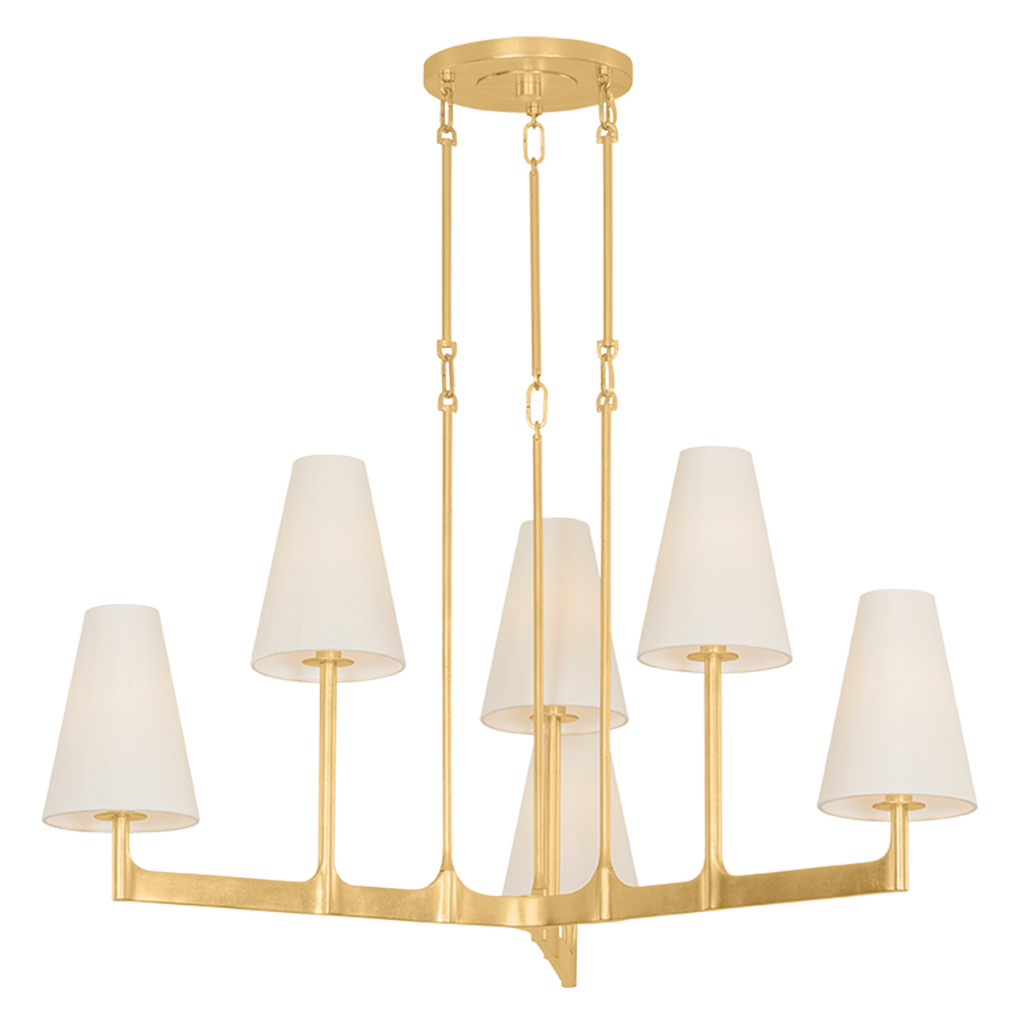 Hudson Valley Lighting Allaben Small Chandelier in Vintage Gold Leaf, primary product view