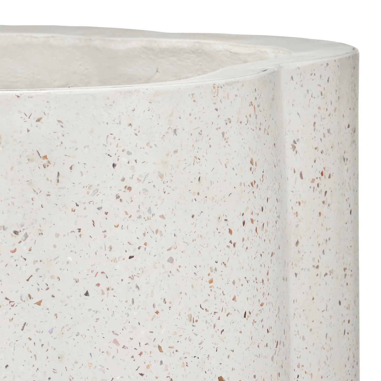 Currey & Co Smerlato Ivory Terrazzo Medium Planter