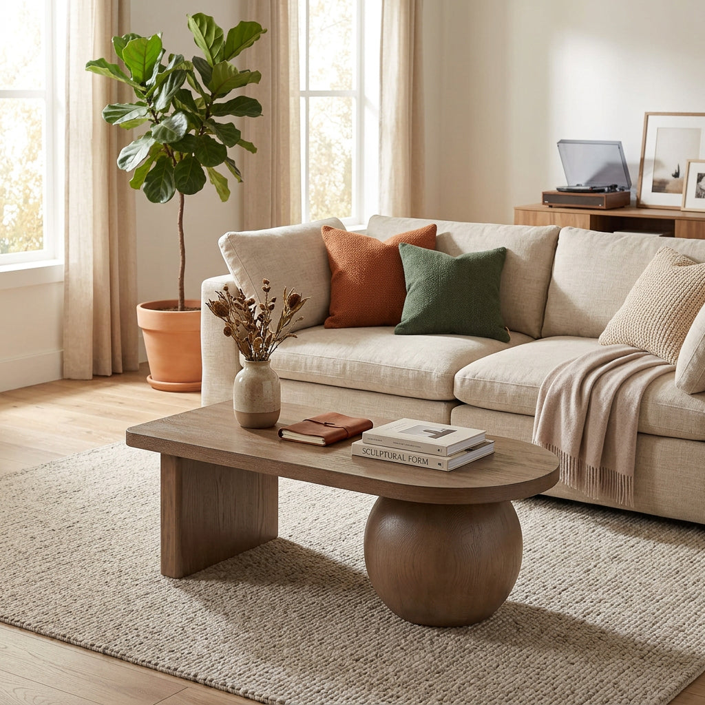Solum Brown Ash Wood And Oak Veneer Coffee Table