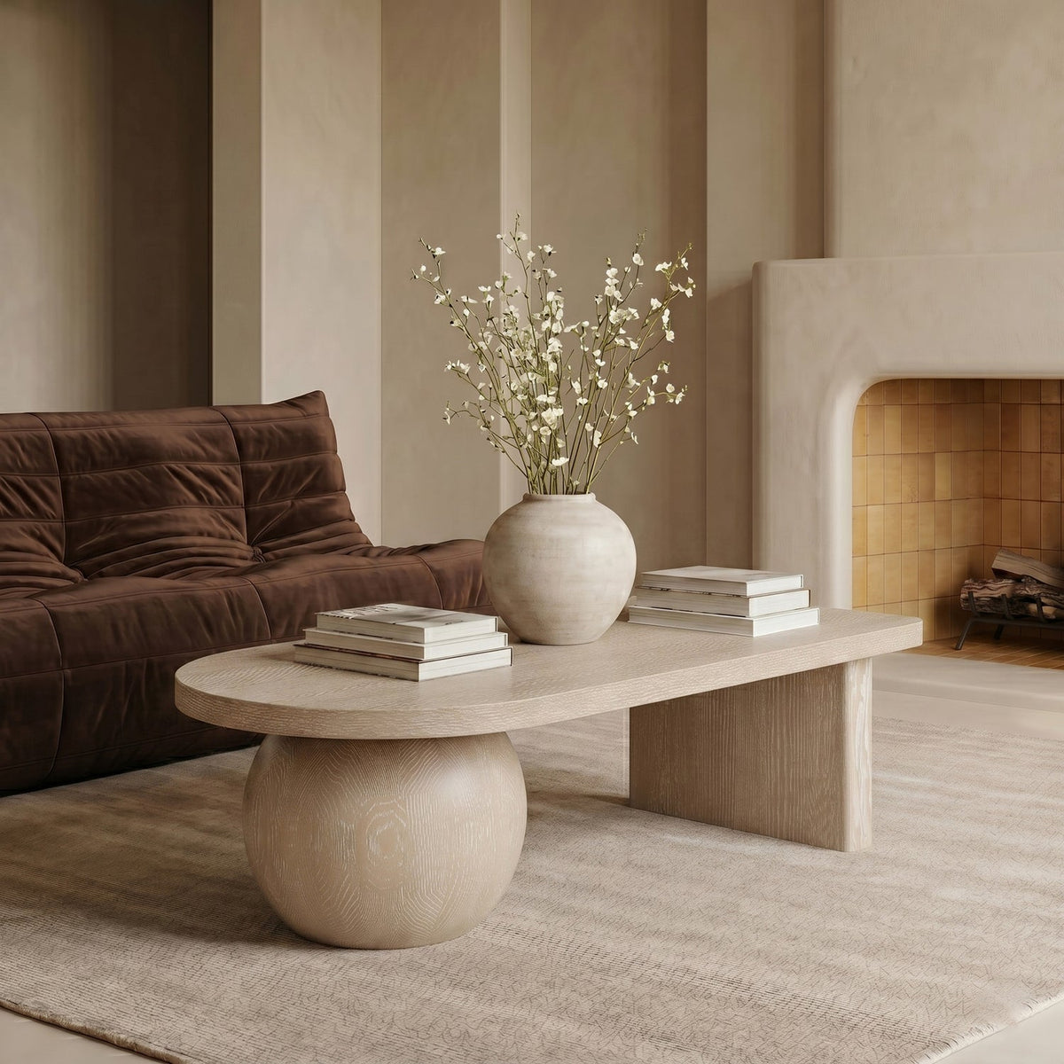 Solum Natural Ash Wood And Oak Veneer Coffee Table