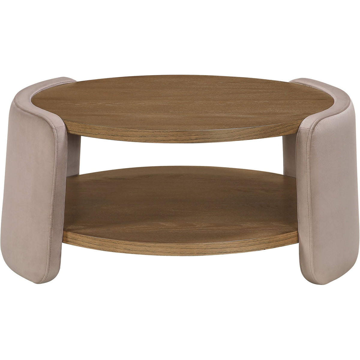 Wren Taupe Velvet And Oak Veneer Coffee Table