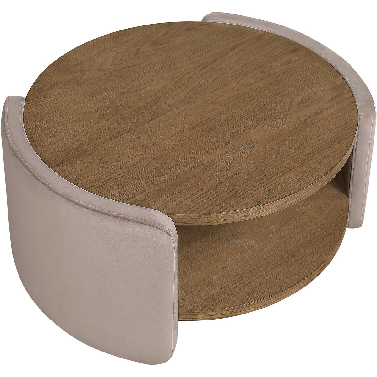 Wren Taupe Velvet And Oak Veneer Coffee Table