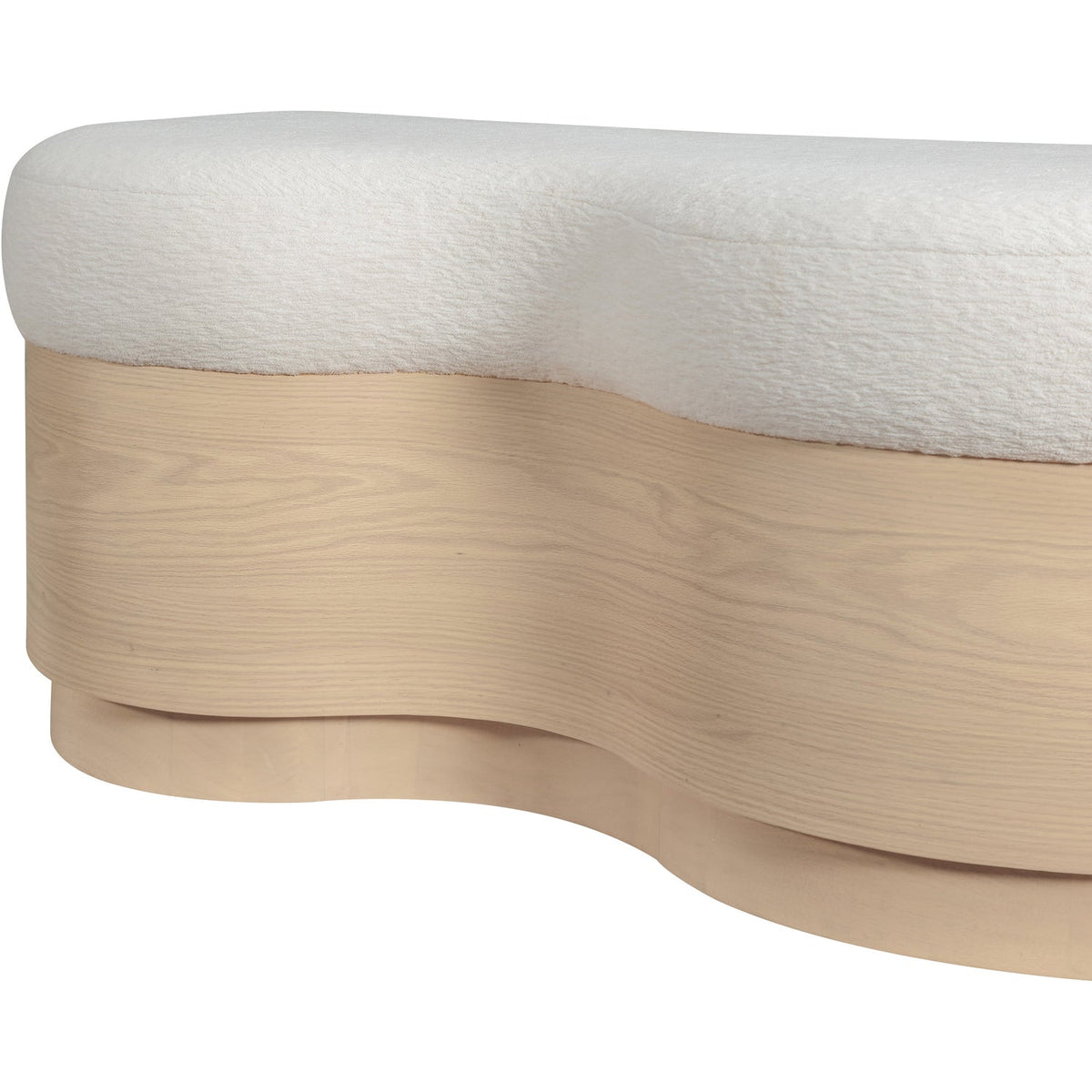Savoy Cream Velour Fur Fabric Upholstered Bench