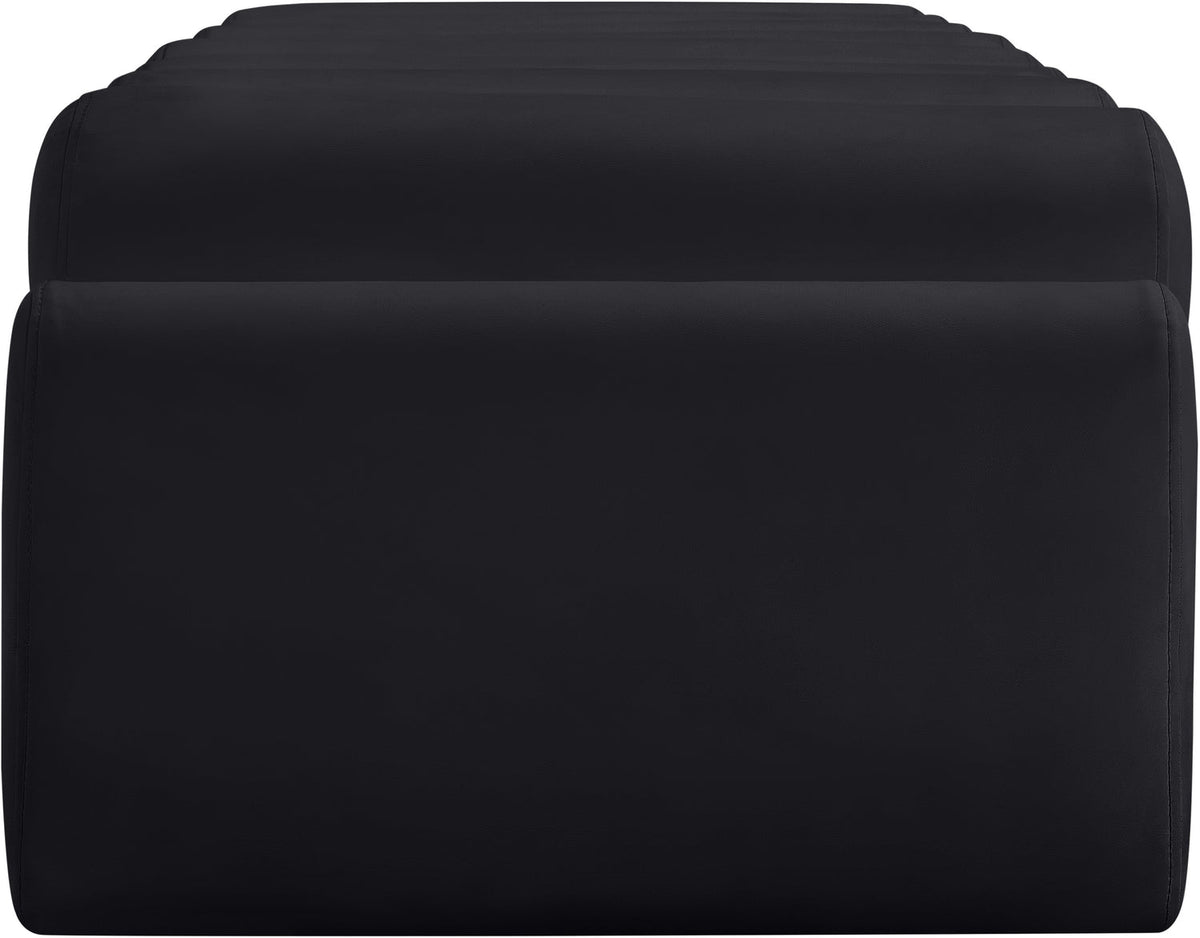 Rumble Black Vegan Leather Upholstered Bench