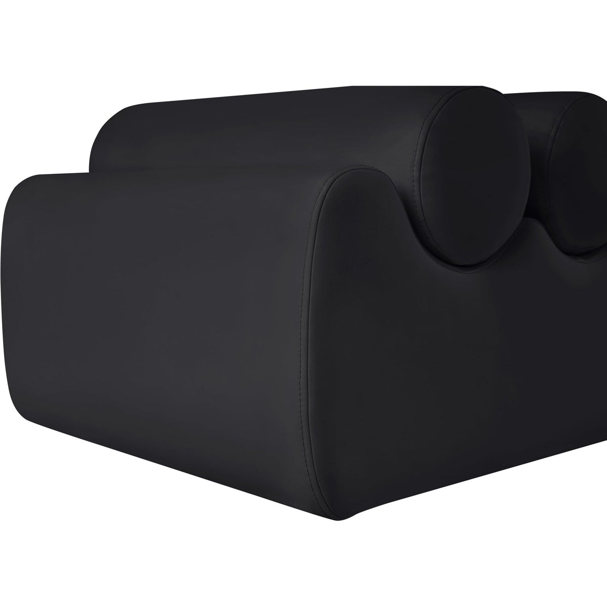 Rumble Black Vegan Leather Upholstered Bench