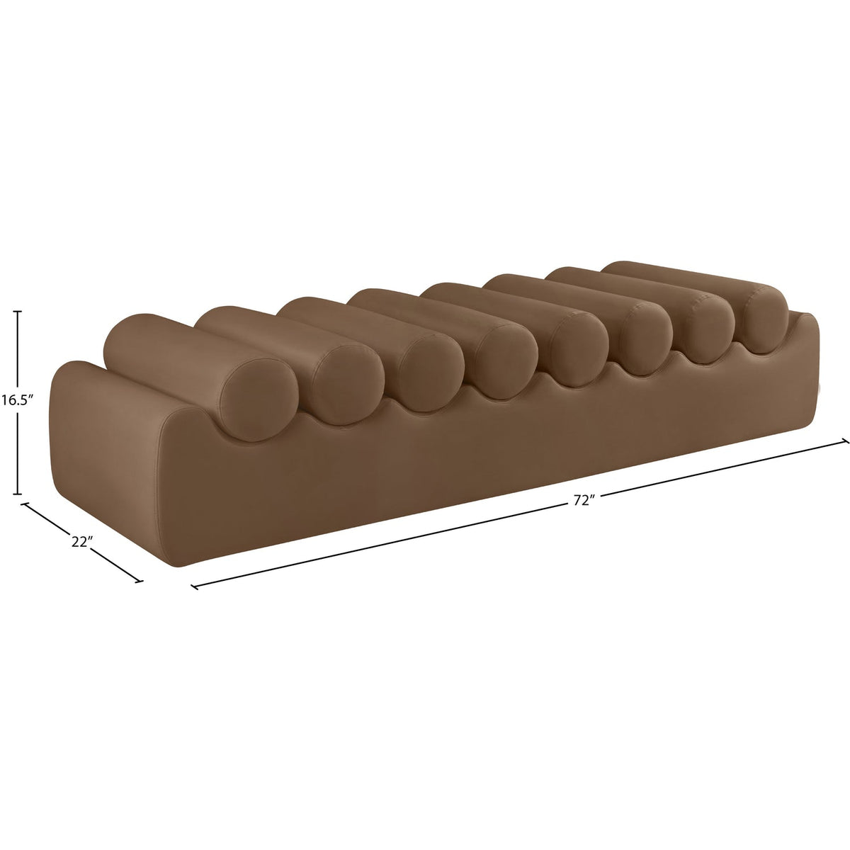 Rumble Brown Vegan Leather Upholstered Bench