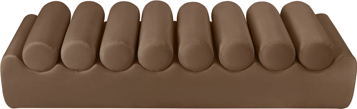 Rumble Brown Vegan Leather Upholstered Bench