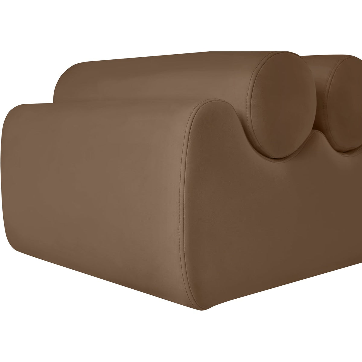 Rumble Brown Vegan Leather Upholstered Bench