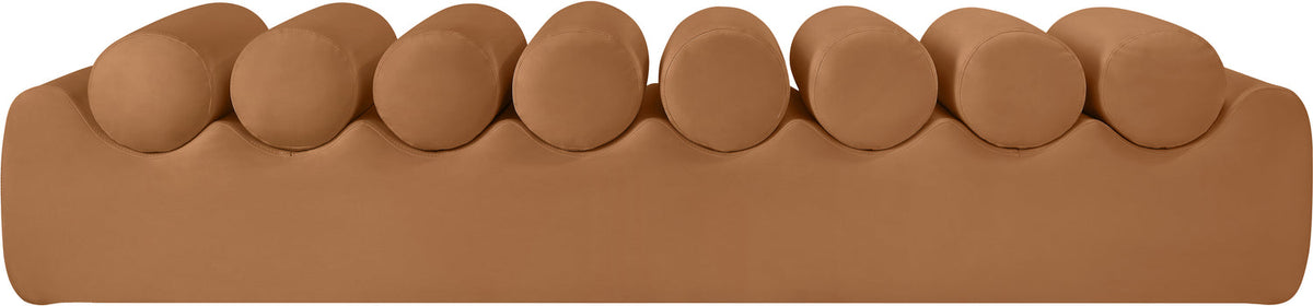 Rumble Cognac Vegan Leather Upholstered Bench