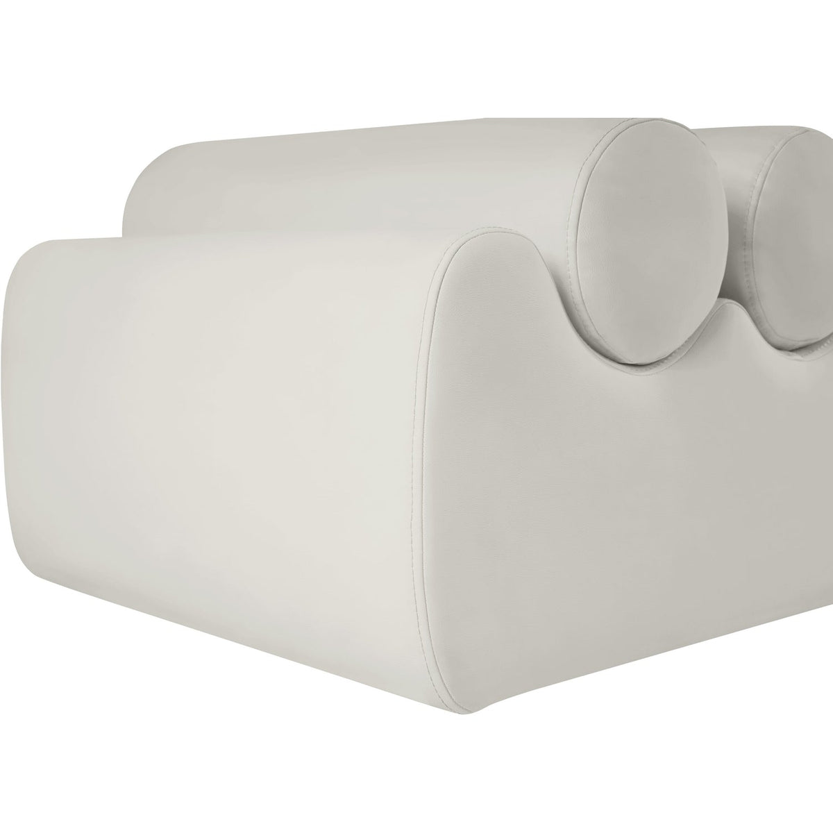 Rumble Cream Vegan Leather Upholstered Bench