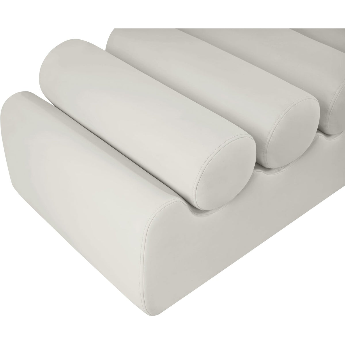 Rumble Cream Vegan Leather Upholstered Bench