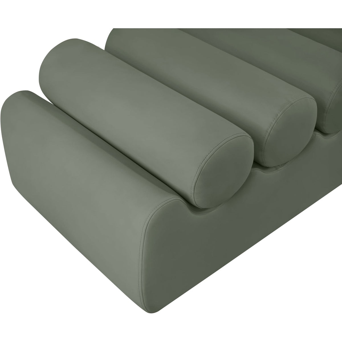 Rumble Green Vegan Leather Upholstered Bench