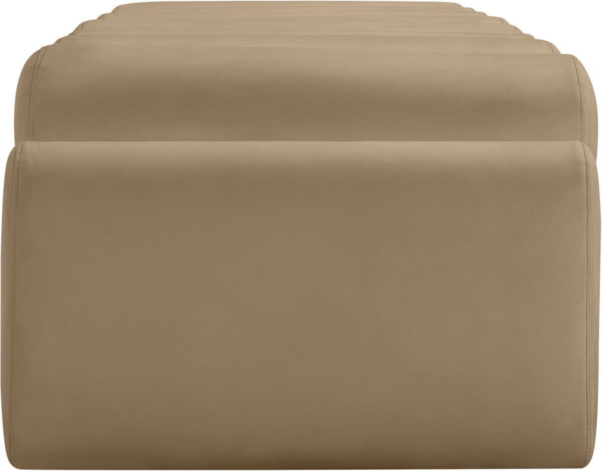 Rumble Tan Vegan Leather Upholstered Bench