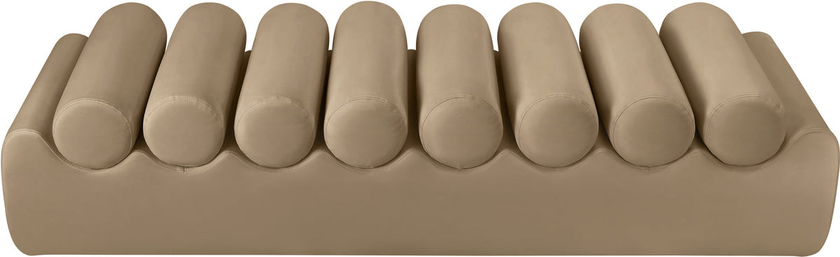 Rumble Tan Vegan Leather Upholstered Bench