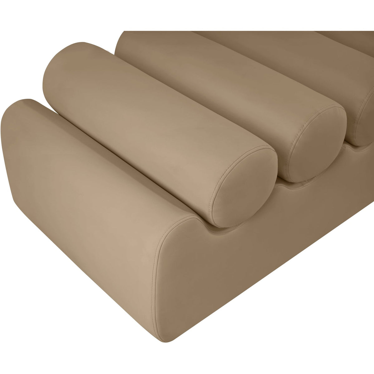 Rumble Tan Vegan Leather Upholstered Bench