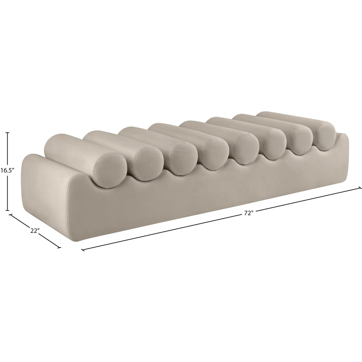 Rumble Taupe Vegan Leather Upholstered Bench