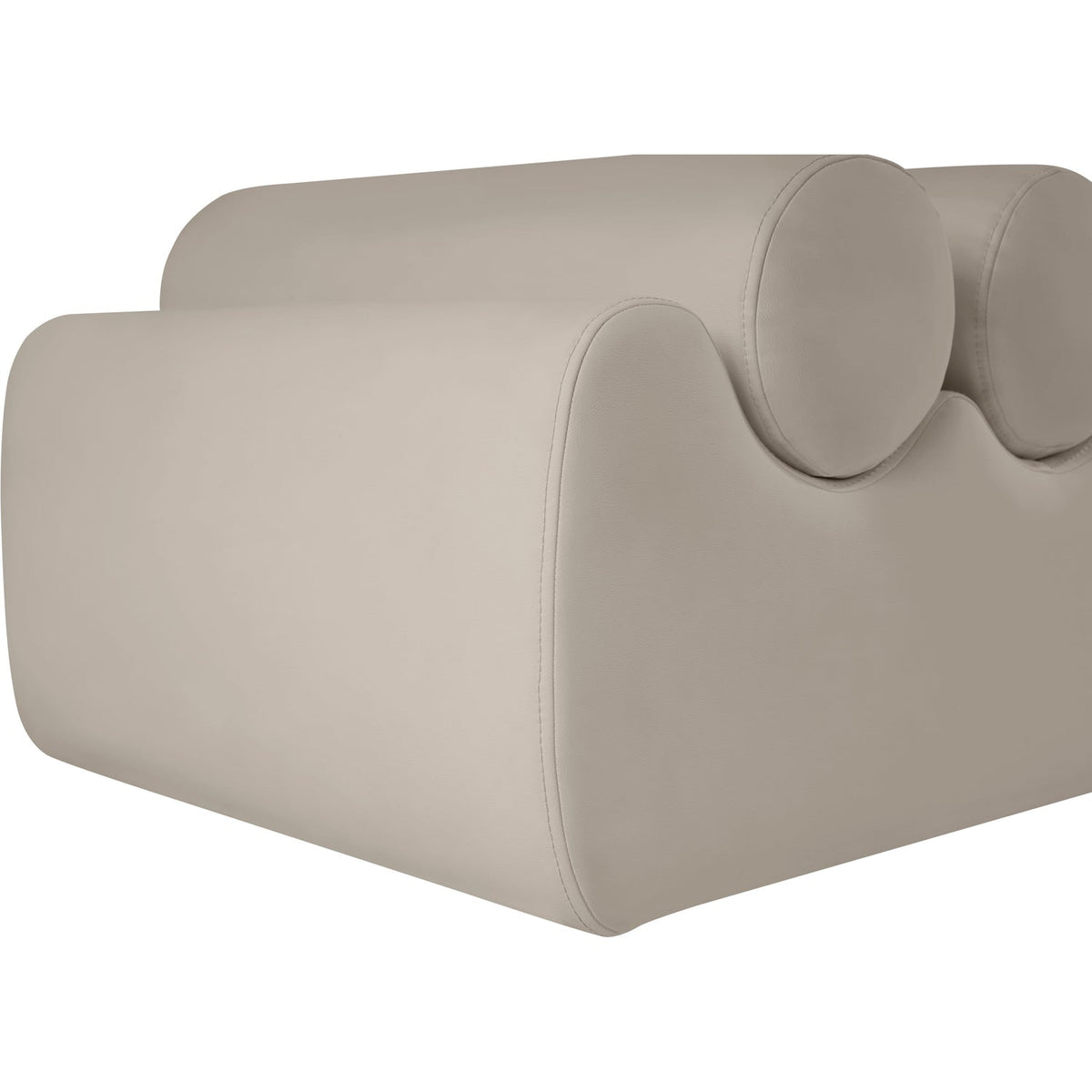 Rumble Taupe Vegan Leather Upholstered Bench
