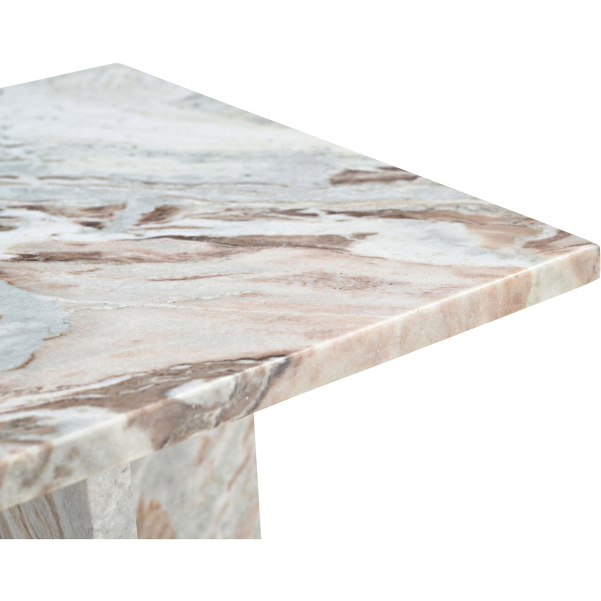 Verona Brown Genuine Marble End Table Set of 2