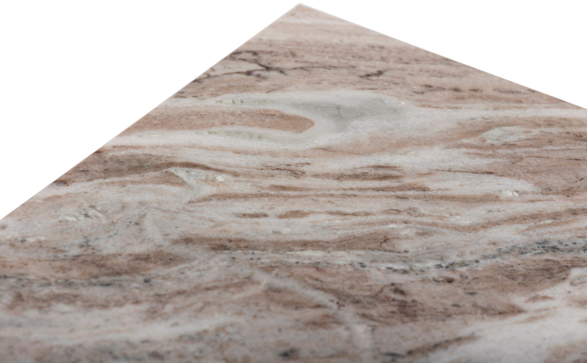 Verona Brown Genuine Marble End Table Set of 2