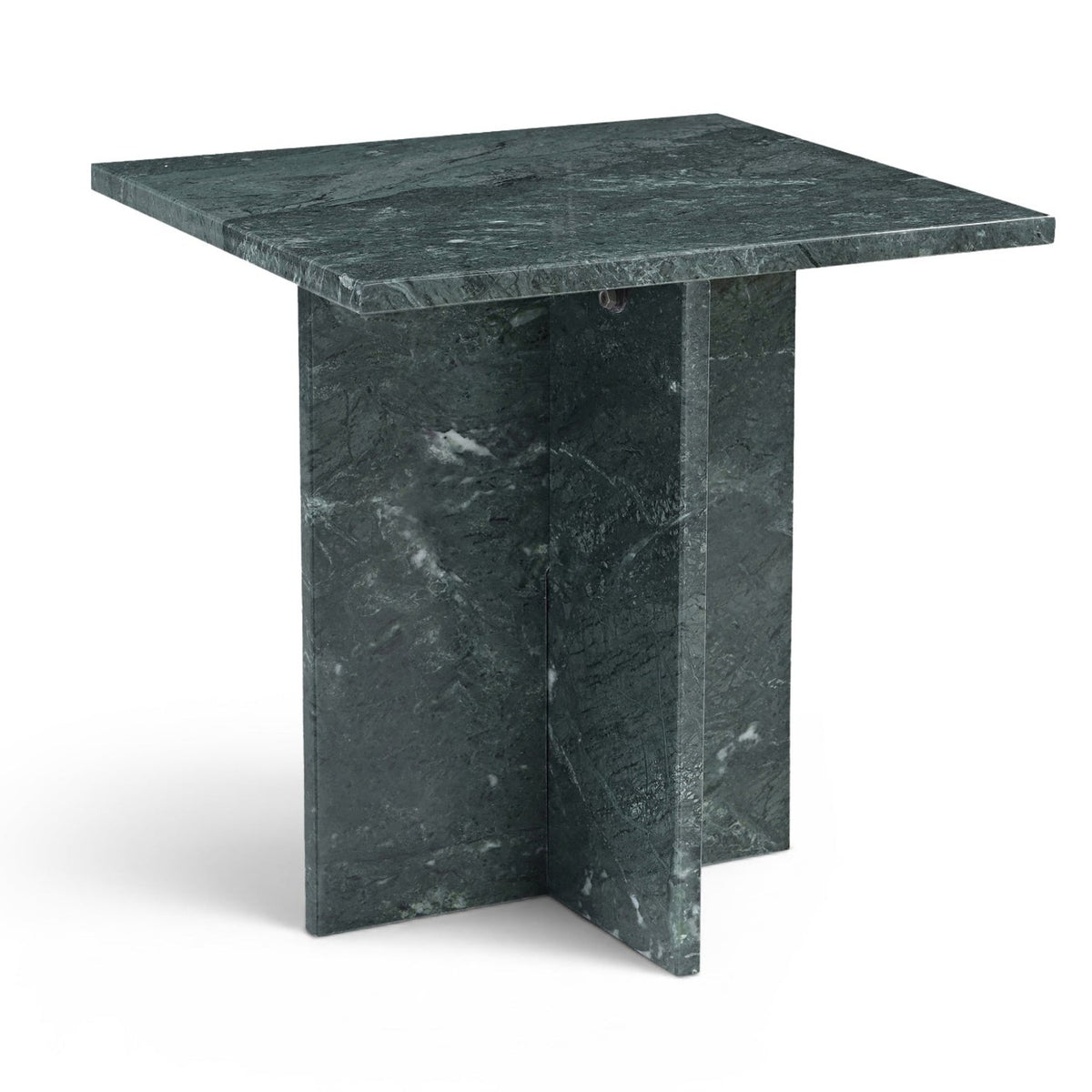 Verona Green Genuine Marble End Table in green marble, primary product view