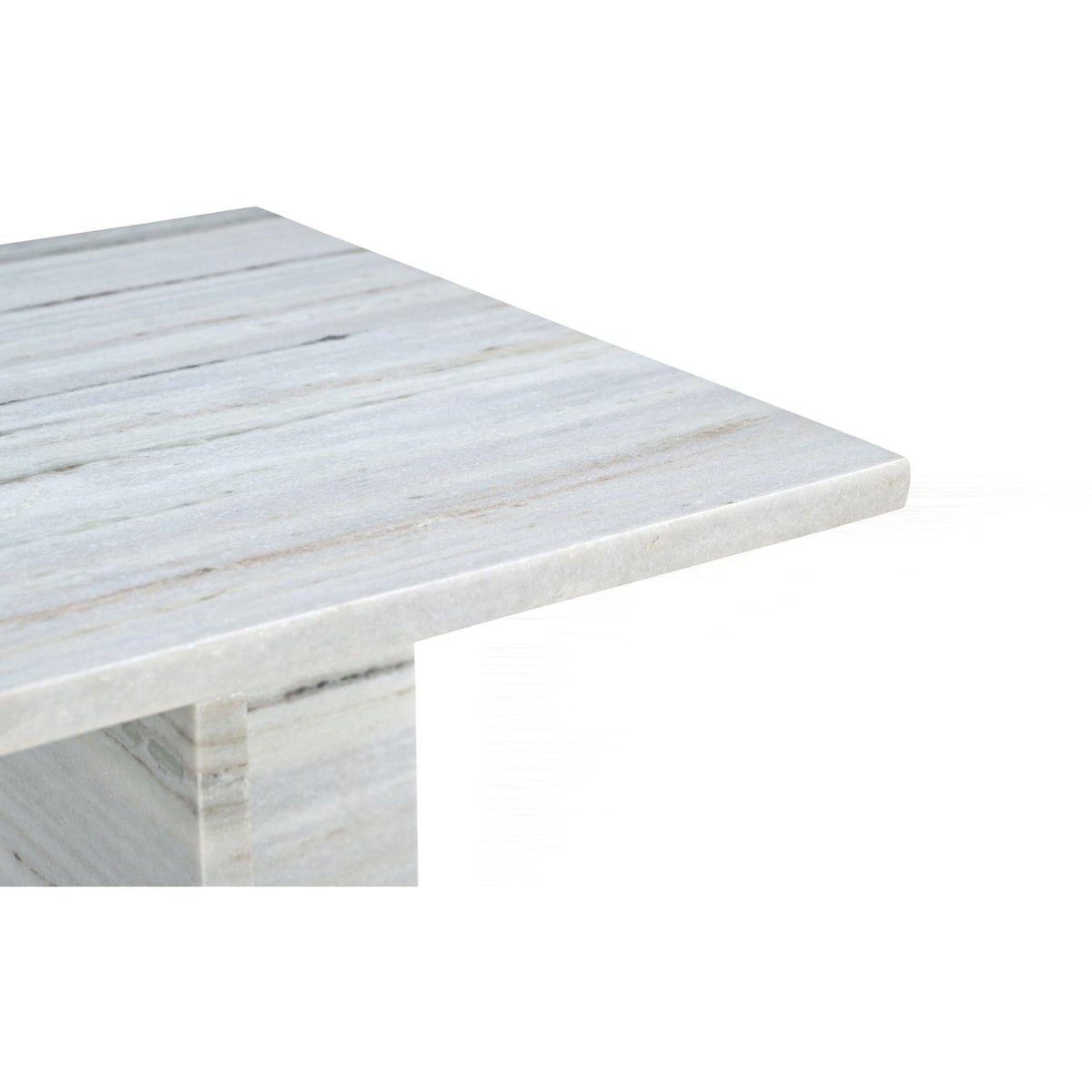 Verona Panda Genuine Marble End Table Set of 2