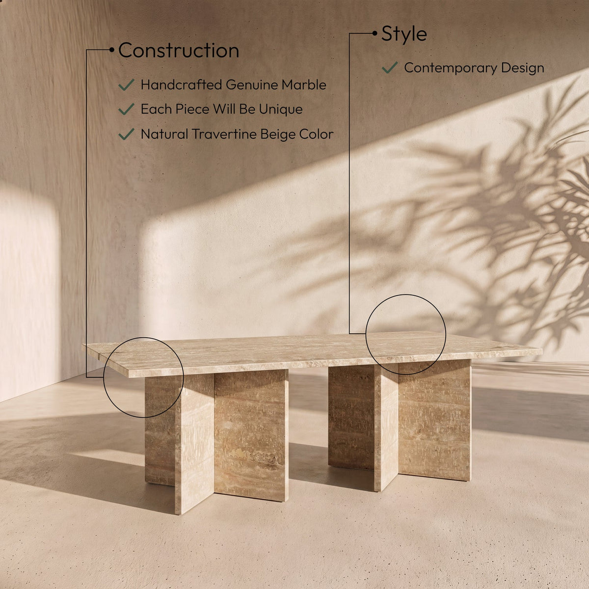 Verona Natural Marble Coffee Table