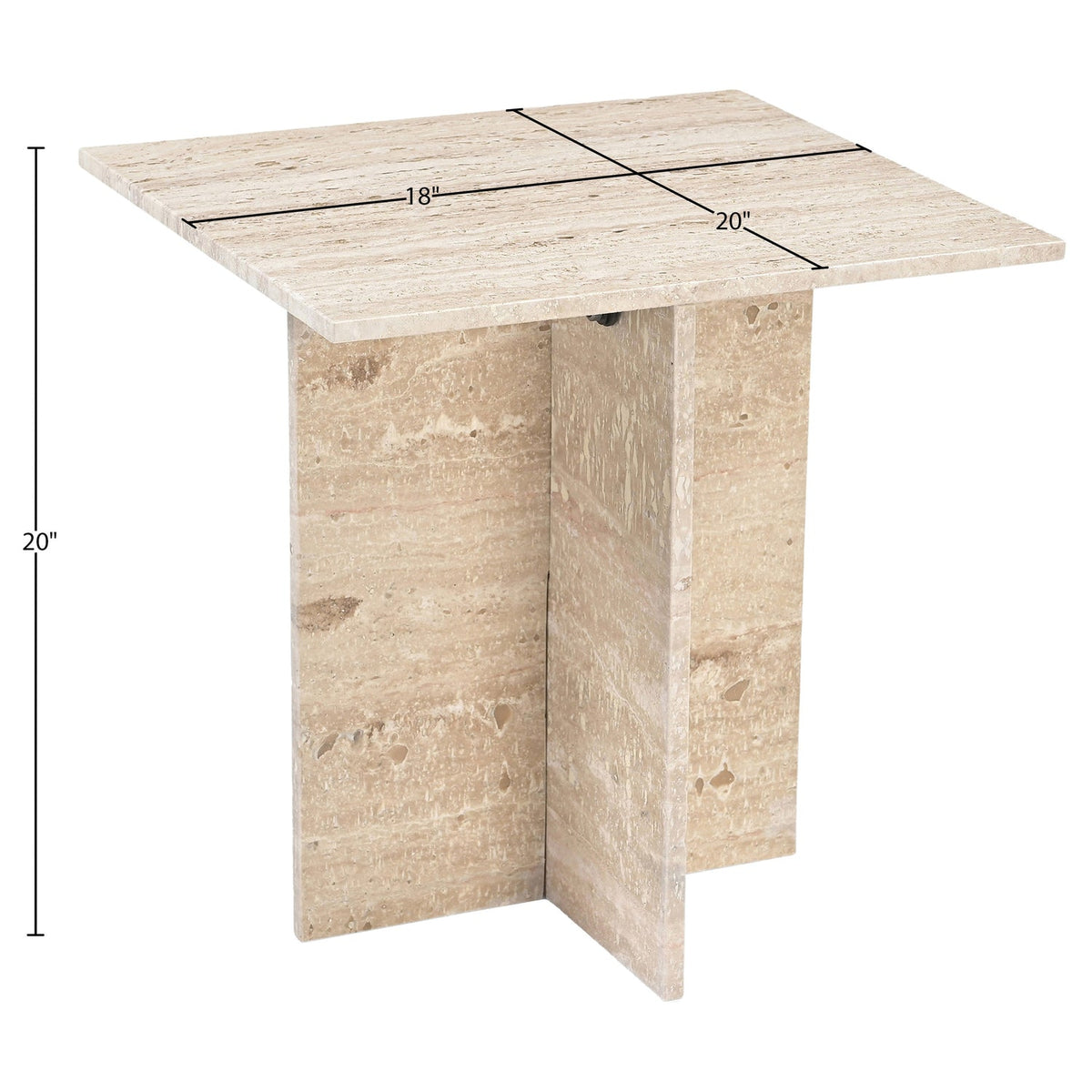 Verona Natural Travertine End Table Set of 2