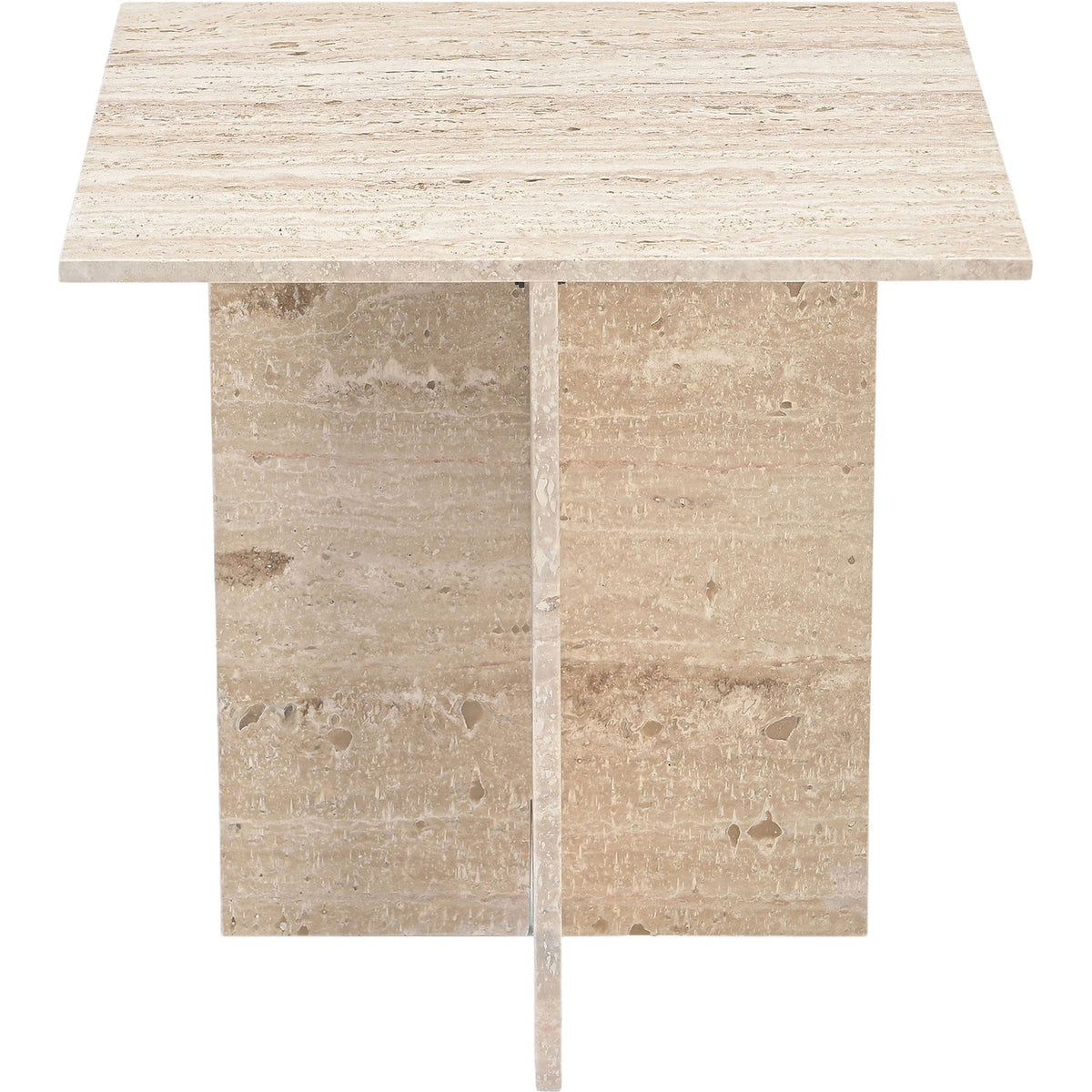 Verona Natural Travertine End Table Set of 2