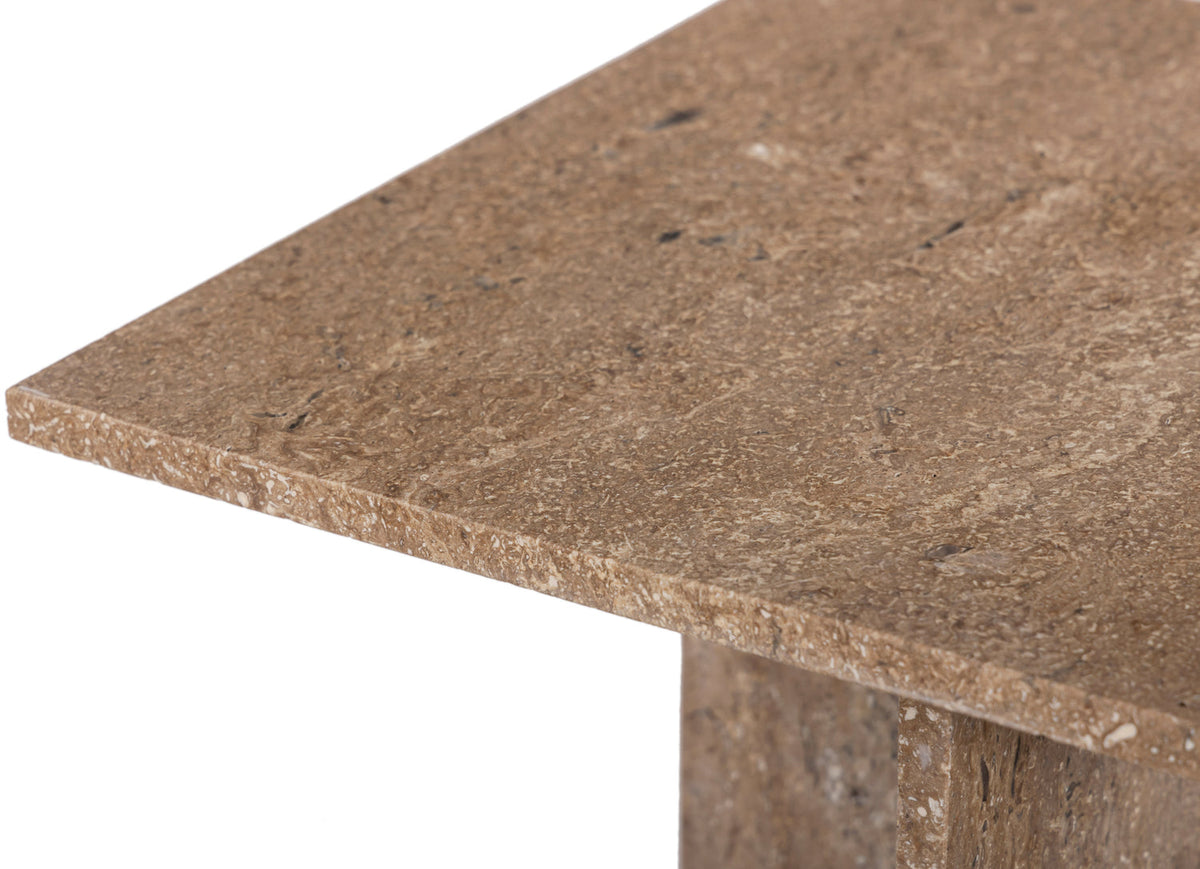 Verona Natural Travertine End Table Set of 2