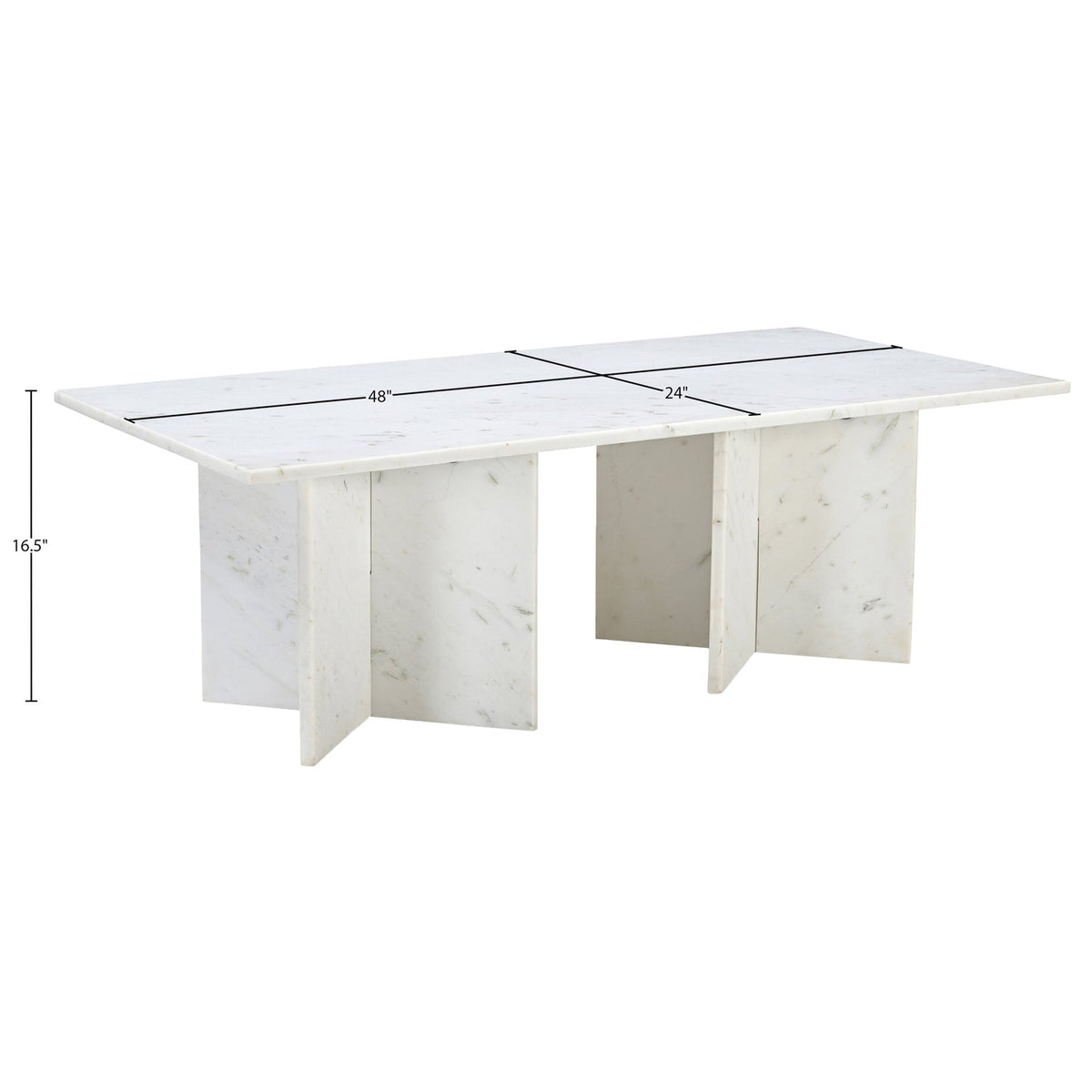 Verona White Genuine Marble Coffee Table