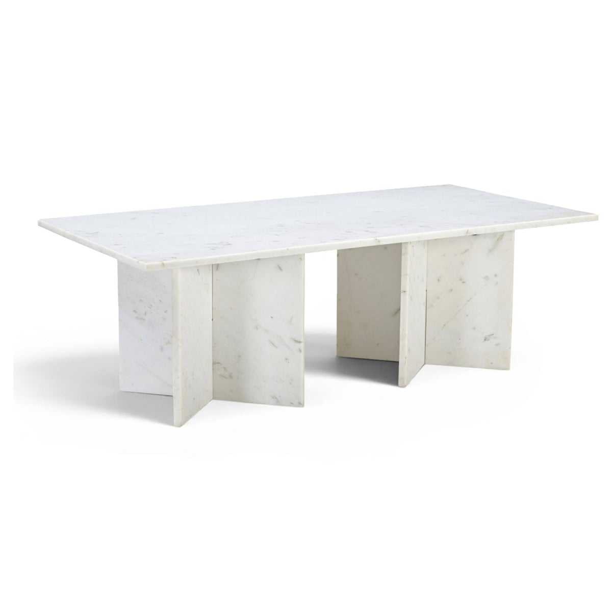 Verona White Genuine Marble Coffee Table in white marble, primary product view