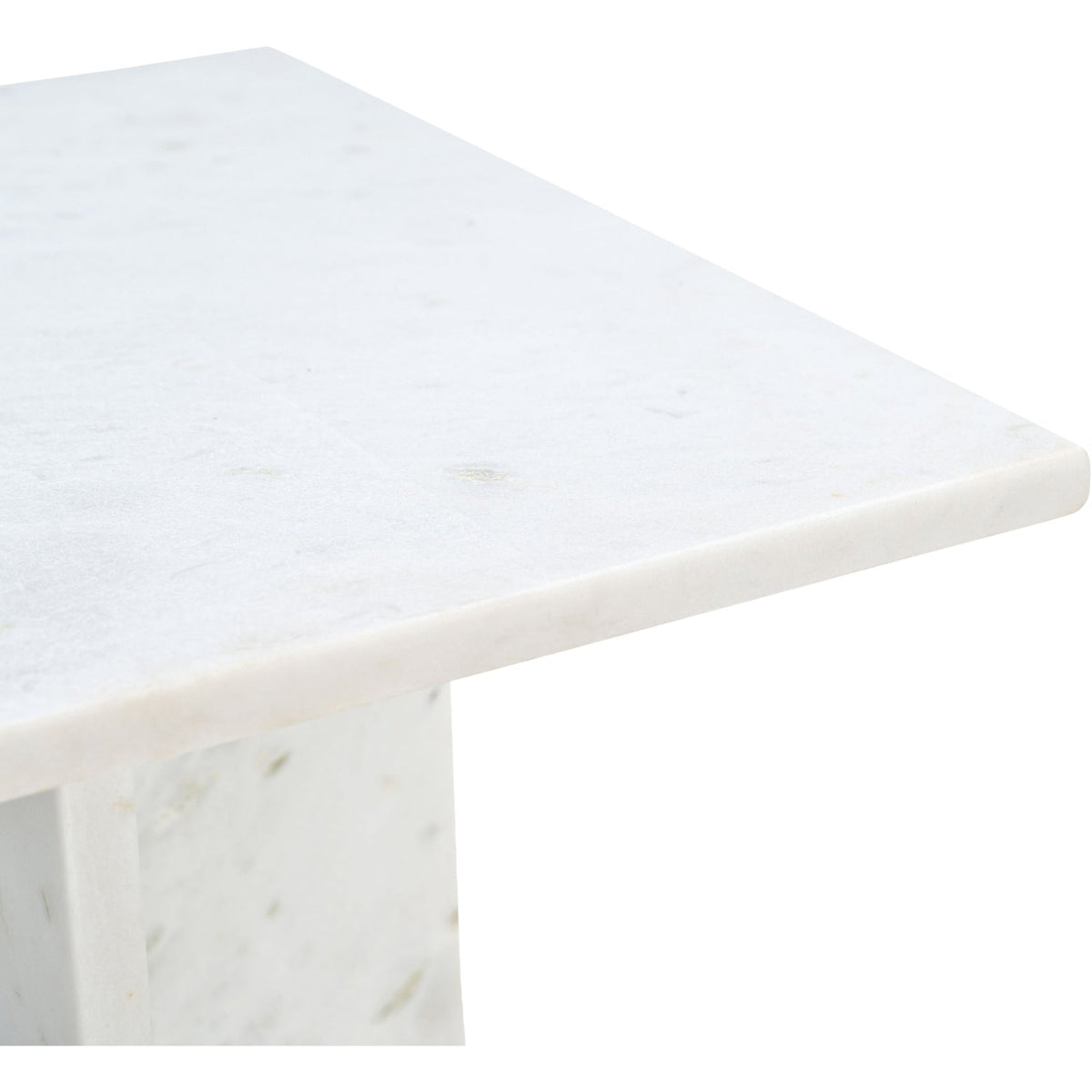 Verona White Genuine Marble End Table Set of 2