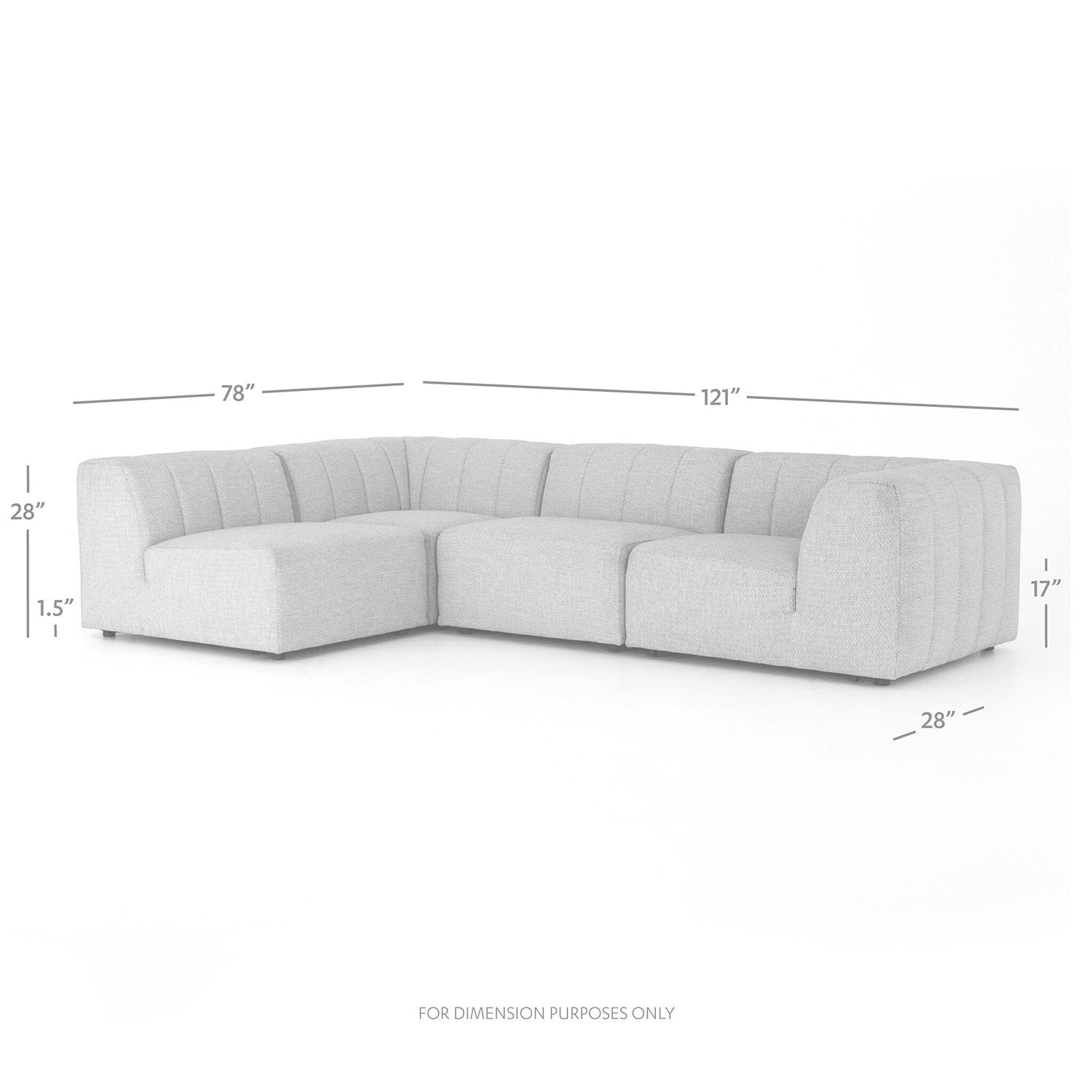 Four Hands Gwen Outdoor 4-Piece Sectional Sofa