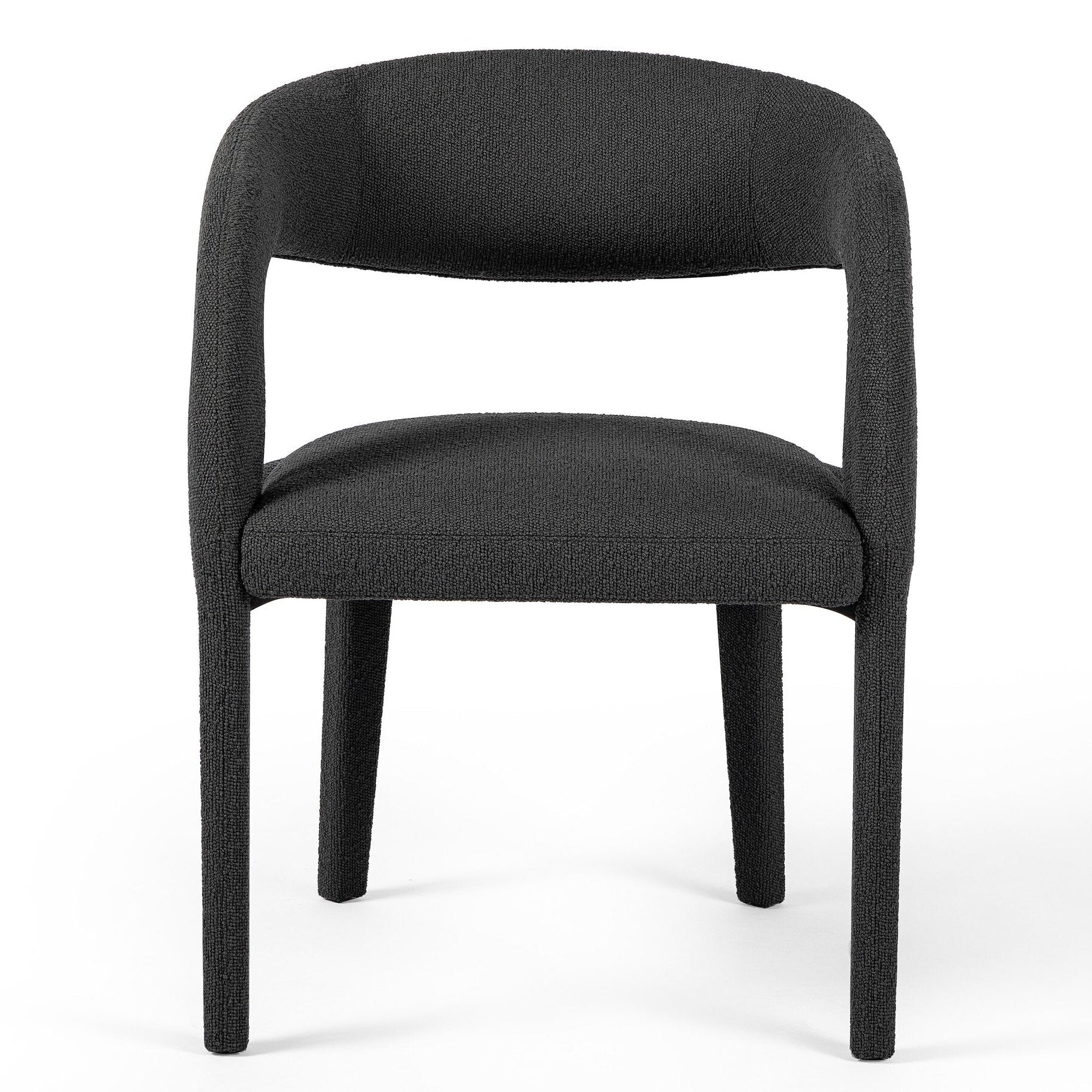 Four Hands Hawkins FIQA Boucle Charcoal Dining Chair front view