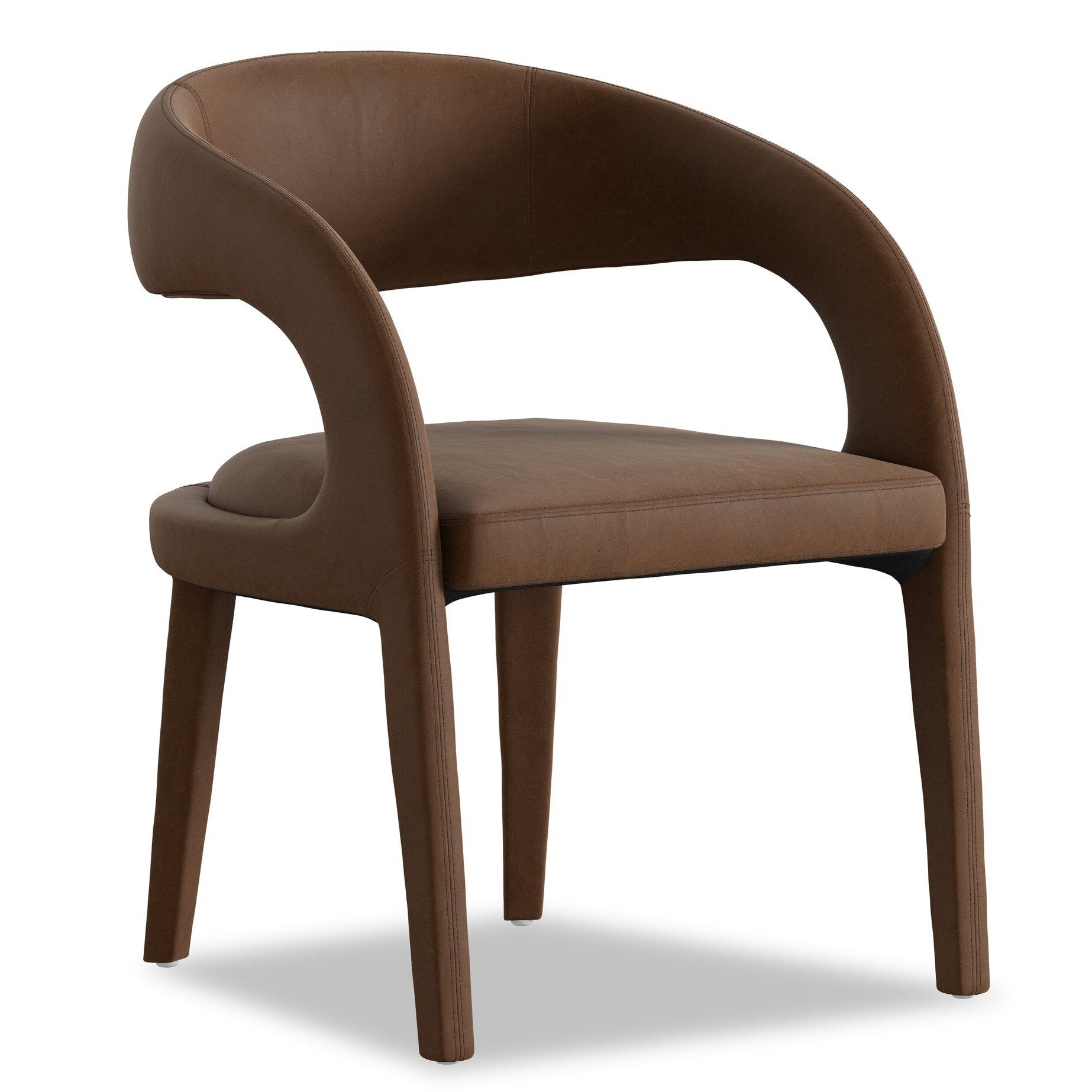 Four Hands Hawkins Maestro Cigar Dining Chair showing Top Grain Leather