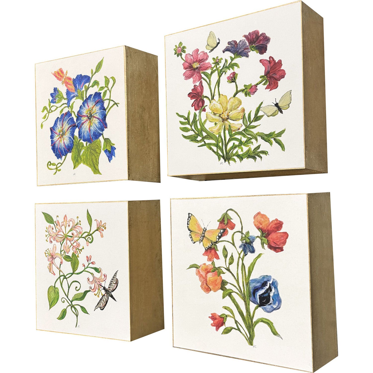 PopJoy Studio Floral Snapshot I Wall Sculpture Set of 4
