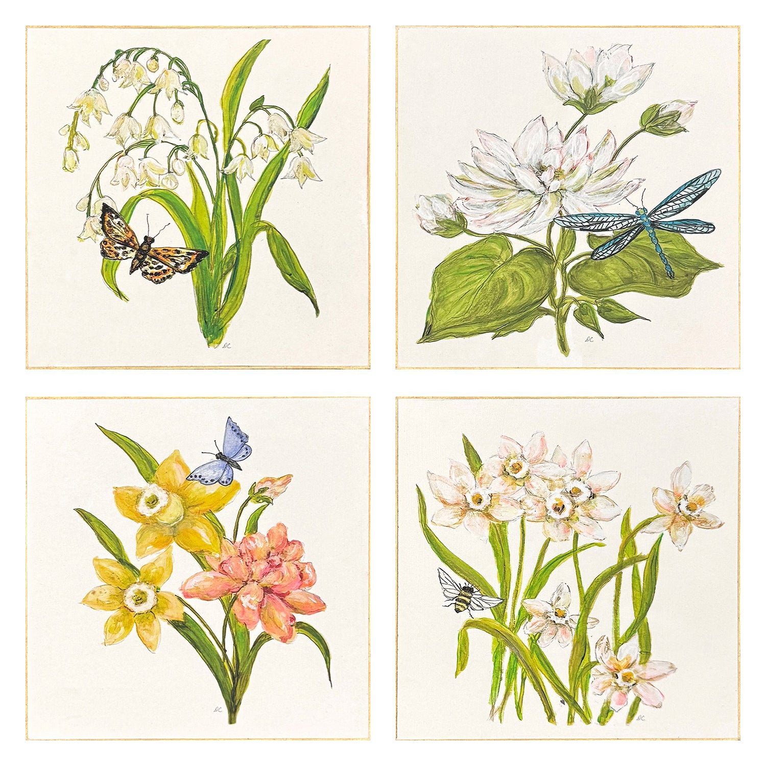PopJoy Studio Floral Snapshot II Wall Sculpture Set of 4