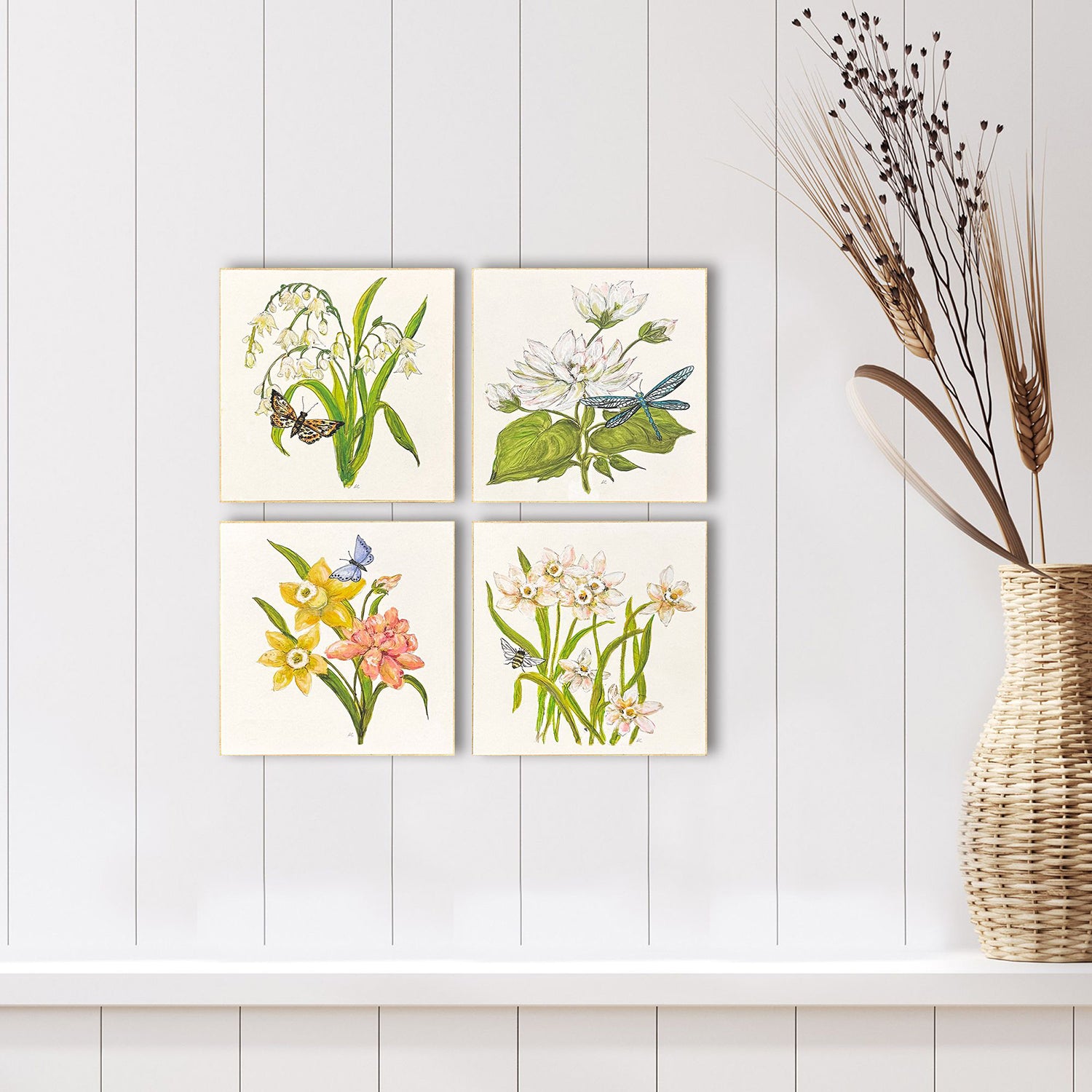 PopJoy Studio Floral Snapshot II Wall Sculpture Set of 4