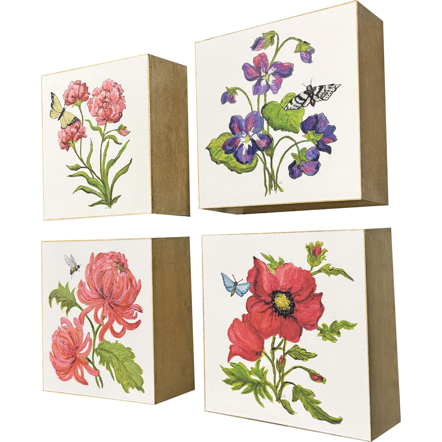 PopJoy Studio Floral Snapshot III Wall Sculpture Set of 4