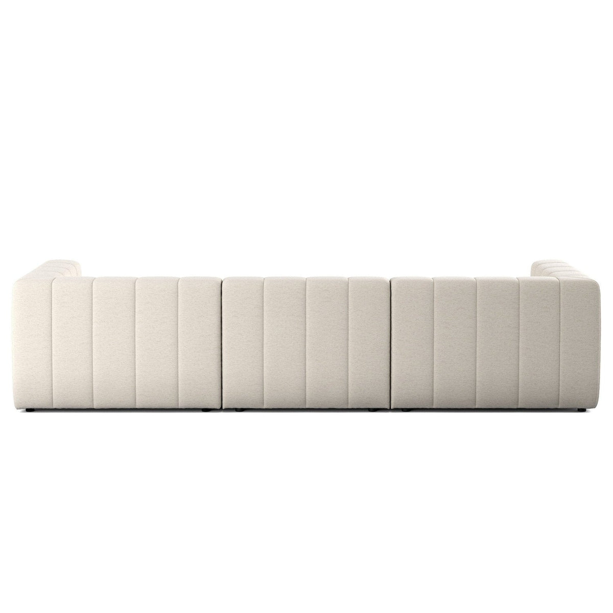 Four Hands Langham Channeled Crypton Nomad Snow 3 Piece Sectional Sofa back view