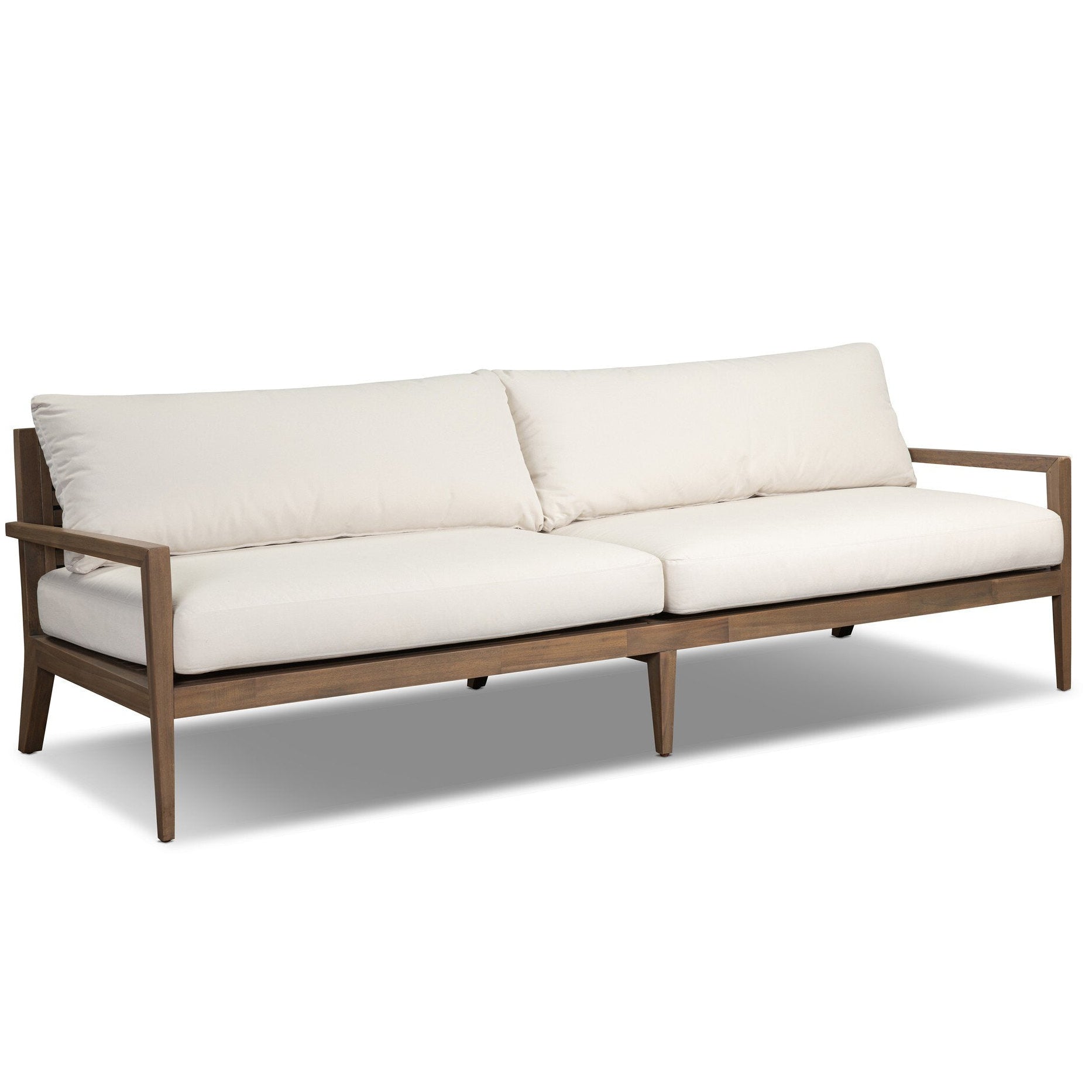 Four Hands Amaya Lorel Ivory Outdoor Sofa styled view