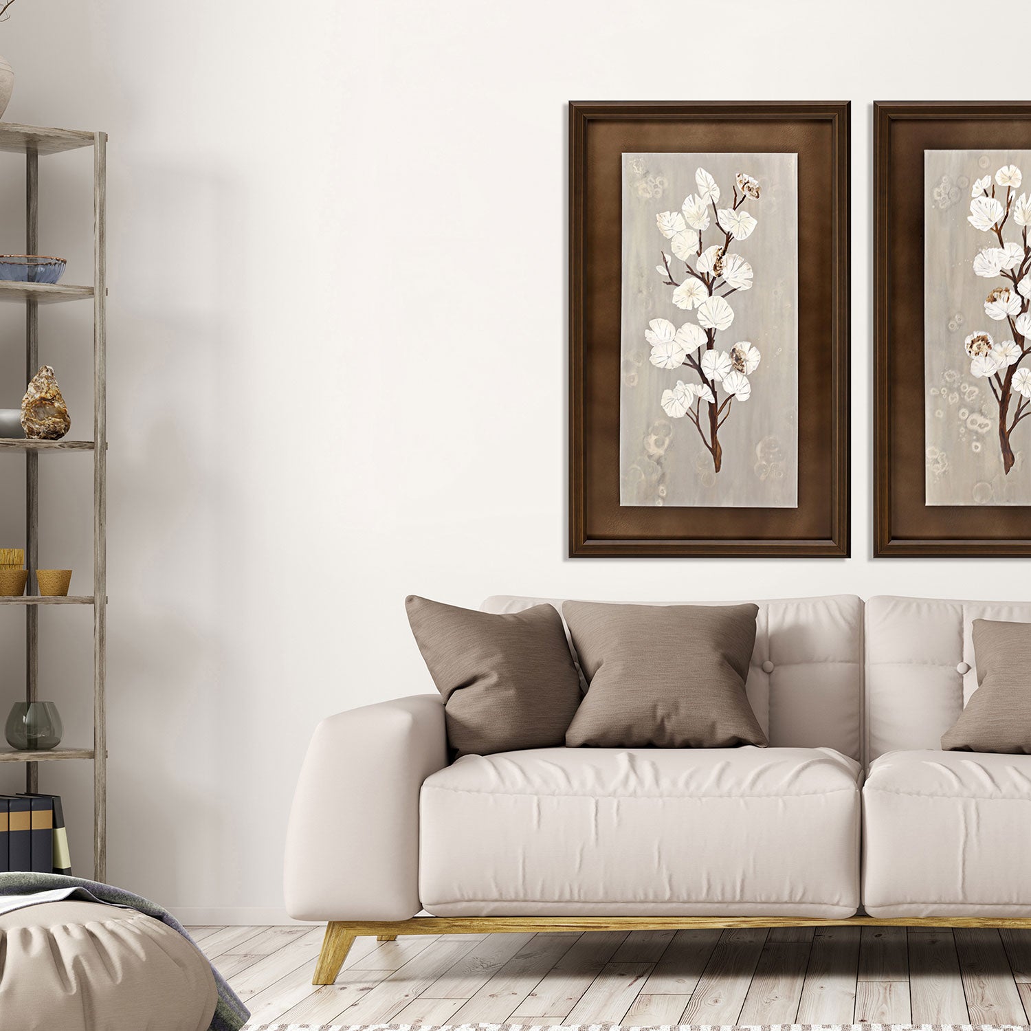 Jardine Umbrella Leaves I Shadow Box Canvas Art